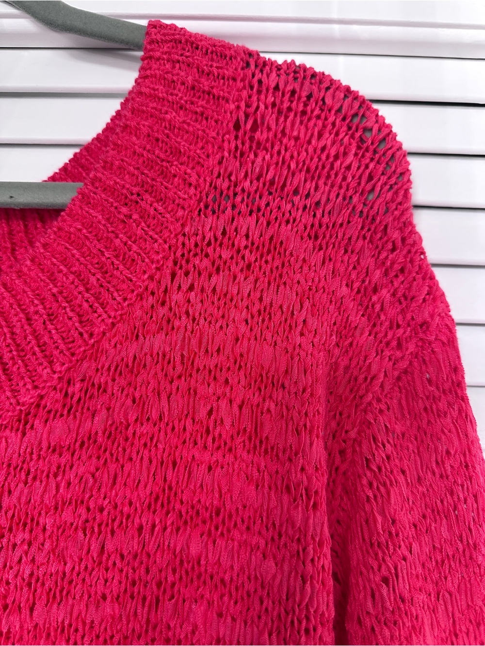 Y2K Victoria's Secret Hot Coral Pink Scoop Neck Knit Sweater Size L - Picture 4 of 15